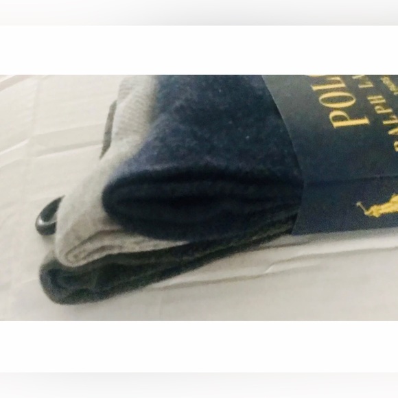 New Polo Ralph Lauren 3 Pairs Men’s Socks Grey Grey Blue made in Korea - Picture 11 of 16